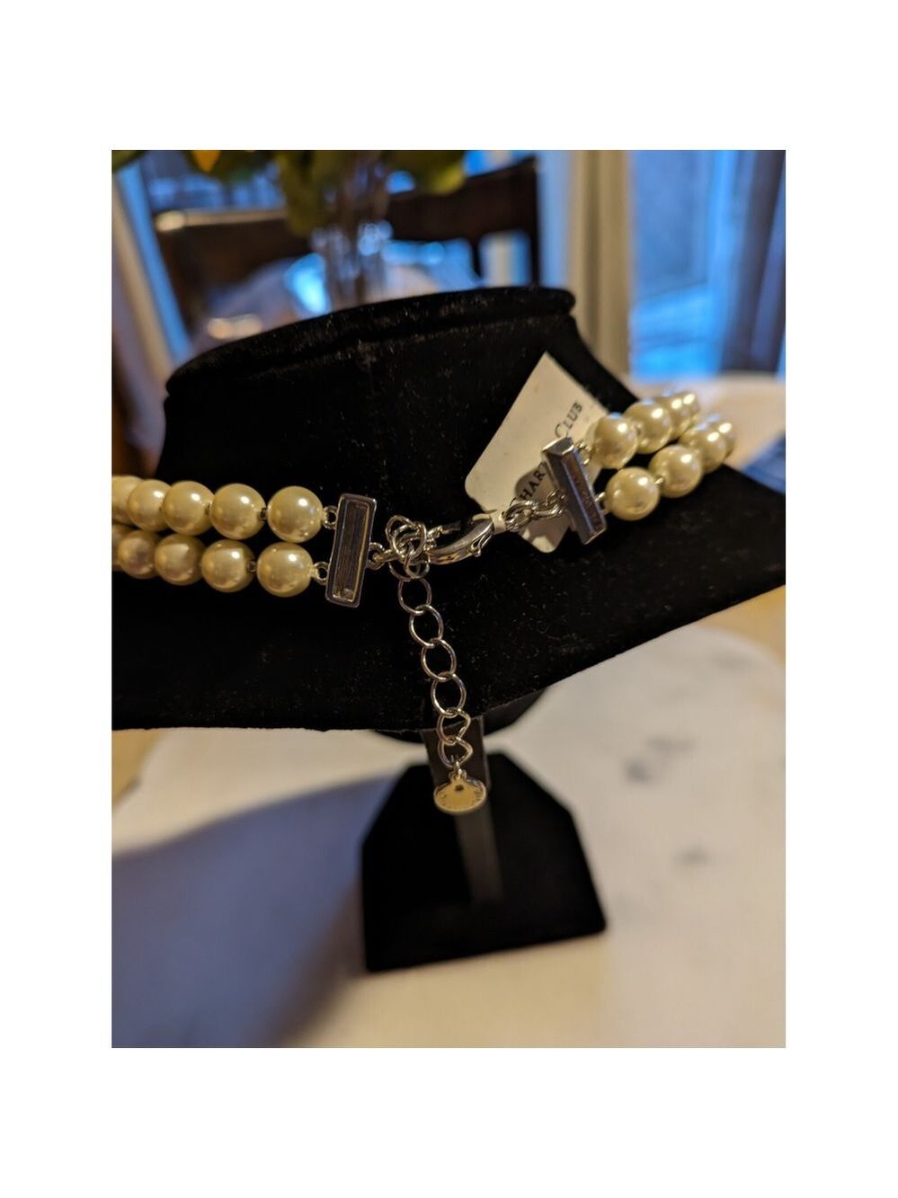 NWT Charter Club Cream Faux Pearl Flower Silver Plated Necklace - Picture 7 of 7
